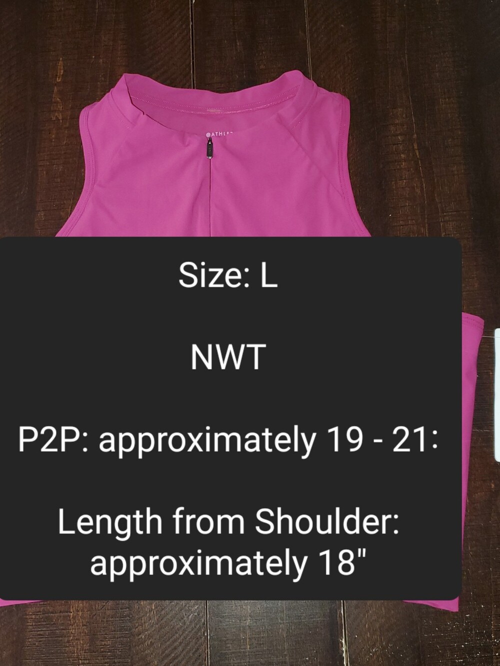 Athleta Crosstrain Zip Tank Top MWT Wild Berry Crop Crop Size: L - Picture 10 of 11
